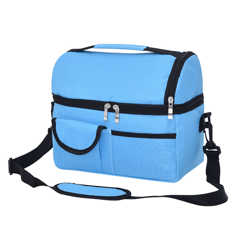 Borsa termica per ghiaccio a doppio strato borsa per alimenti latte materno bottiglia per la conservazione fresca borsa per mummia nuovo pranzo Bento Box per adulti bambino e studente: Sky Blue