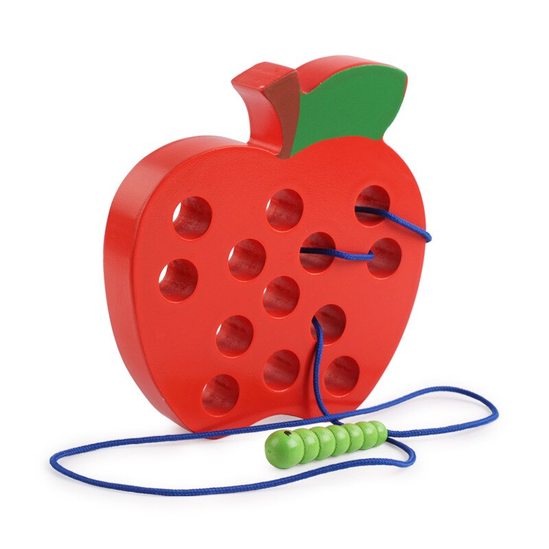 Giocattoli Montessori giocattoli magnetici in legno di Apple Cognize giocattoli educativi per bambini giocattoli per bambini Worm Eat Apple Montessori Materiales: TF177