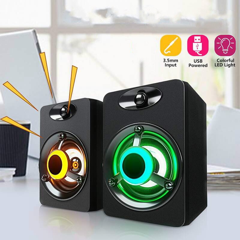 Usb Bedrade Computer Speakers, Led Stereo Subwoofer Pc Speakers, Laptop Mini Speakers, office Home Mini Usb Multimedia Speakers