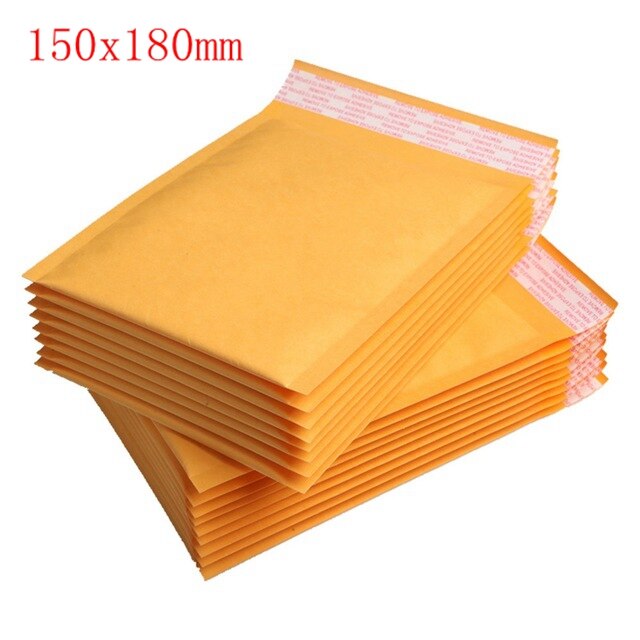 50 PCS/Lot Kraft Paper Bubble Envelopes Bags Mailers Padded Envelope With Bubble Mailing Bag: 150x180mm
