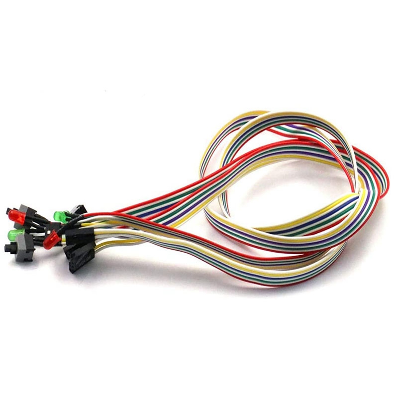 Voyant LED pour boîtier d'ordinateur ATX 24 pouces, Kit de fils de lunette avant (5 pièces)