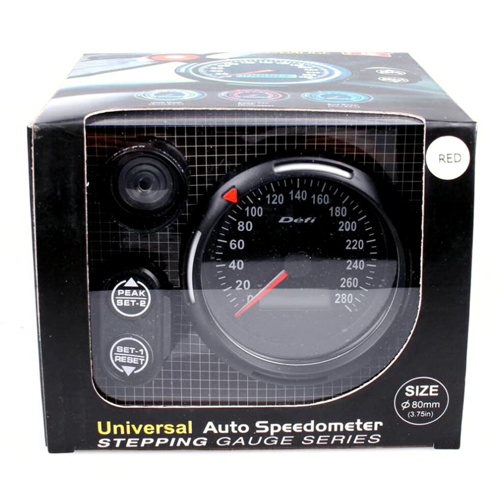 LCD 80MM Car Speedometer MPH Gauge With Red Shift Light MPH Auto Gauge Speedometer
