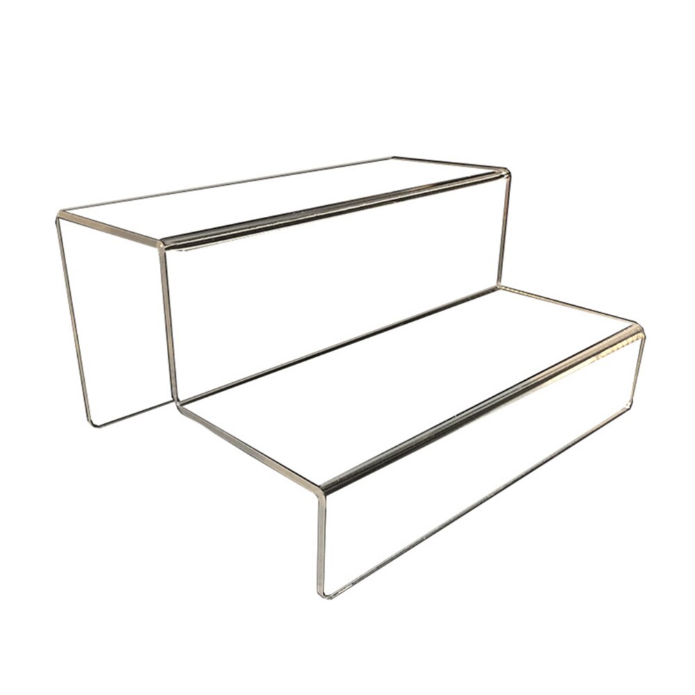 Acrylic Stepped Display Stand 2-Tier Storage Rack Desktop Organizer Holder for Ornaments Models (24cm)