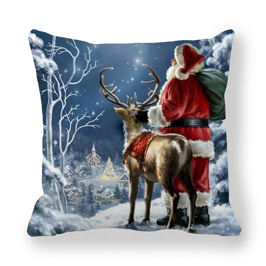 1 stuks kussensloop met kerstmanprint, oude man slaapbank, woondecoratie kussensloop, slaapkamer kussenhoes, vrolijk kerstfeest, 44 x 44 cm: 12