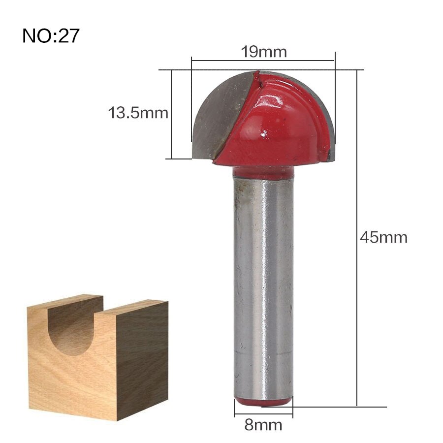 1 st 8mm Schacht hout router bit Rechte frees trimmer reiniging flush trim hoek ronde cove doos bits frezen Cutte: NO27