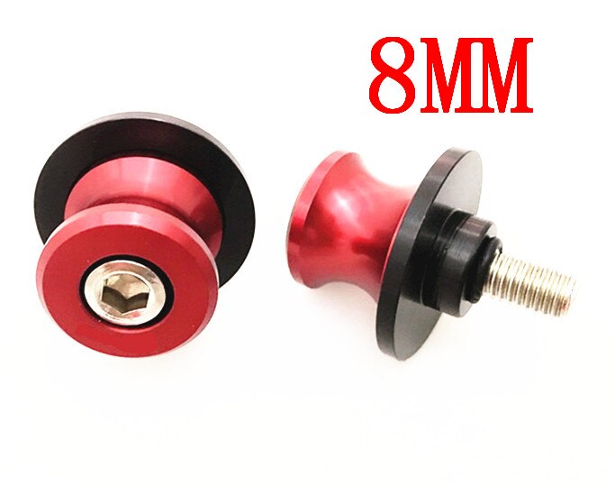 6/ 8/ 10mm Spools Sliders motorcycle Swingarm Spool slider for SUZUKI SFV650 GLADIUS SV650 TL1000S 600 750 KATANA: red-8mm