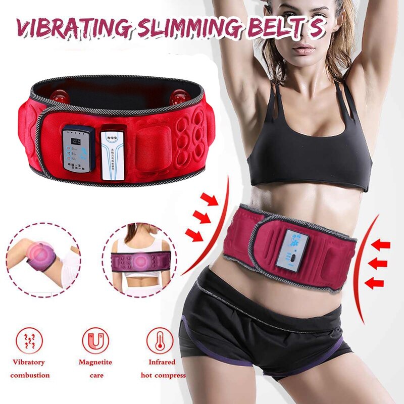 Intelligent USB Rechargeable EMS Fitness Trainer Belt Electrical Muscle Stimulator Vibrating Slimming Belt