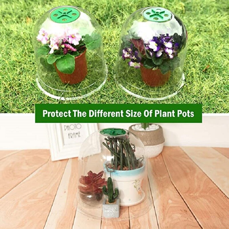 Cloche de protection des plantes en plastique, 34 pièces/ensemble, Mini serre, Anti-gel, accessoires pour fleurs, transparent, 26x21cm