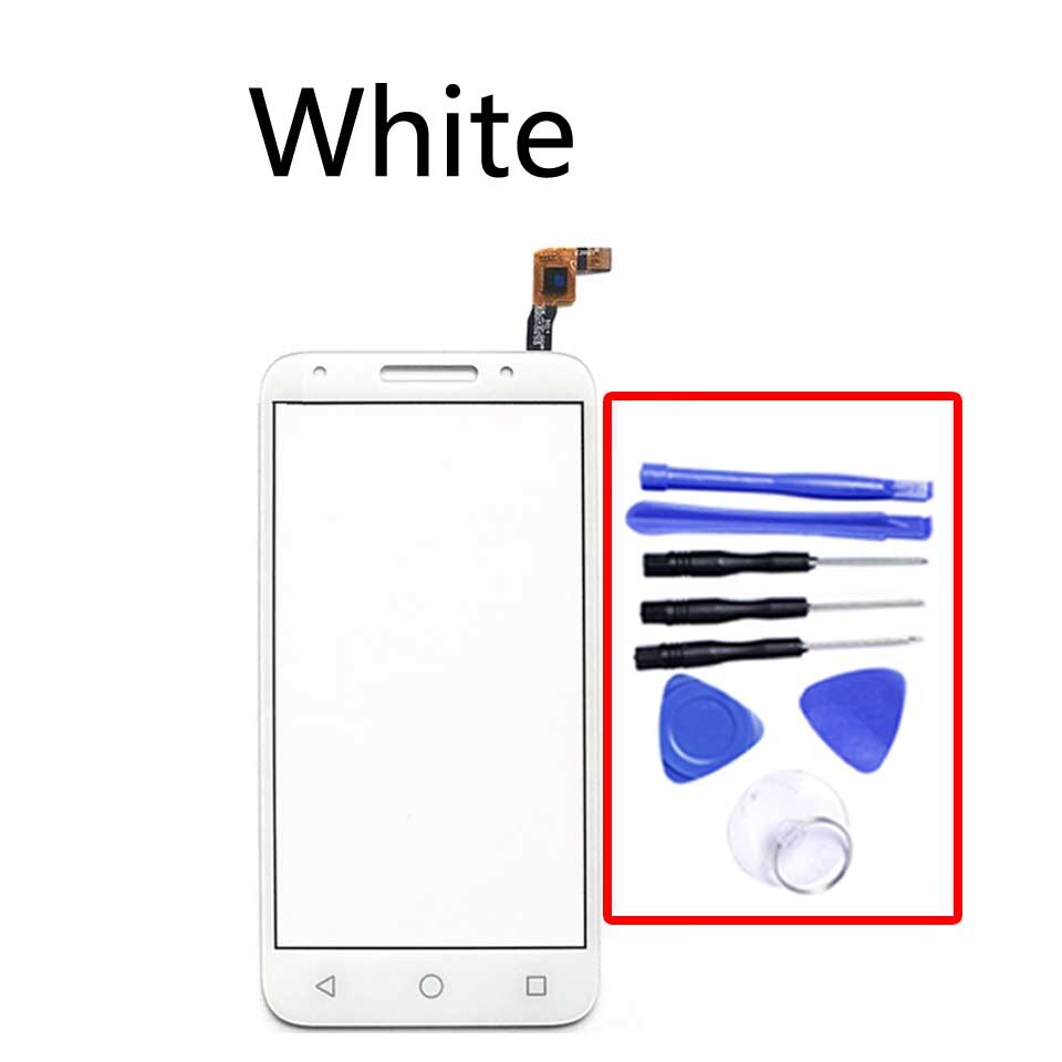Pantalla táctil para Alcatel One U5 contacto OT5044 OT 5044D5044T 5044Y 5044R Touch Sensor de Panel de pantalla digitalizador de reemplazo de vidrio: White-With tool