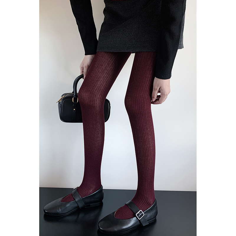 y2k Girls Knitted Striped Tights Women Autumn Winter Basic Casual Streetwear Pantyhose Stocking For Women: Blue