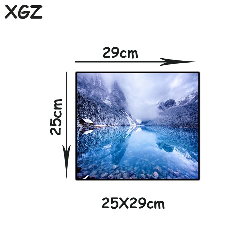 XGZ Landscape Large Size Mouse Pad Lock Side Winter Cottage Snowflake Falling Laptop PC Table Mat Rubber Universal Non-slip: 250X290X2MM