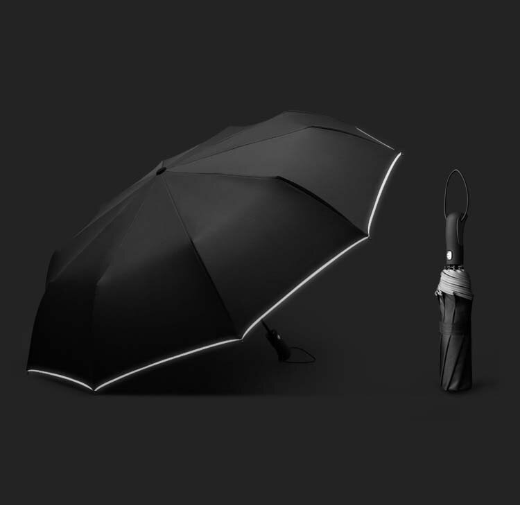 Compact Paraplu Auto Open Auto Close Strip Houten Handvat Fow Mannen Gentel Sterke Winddicht Paraplu Mode Komen Z602: Black