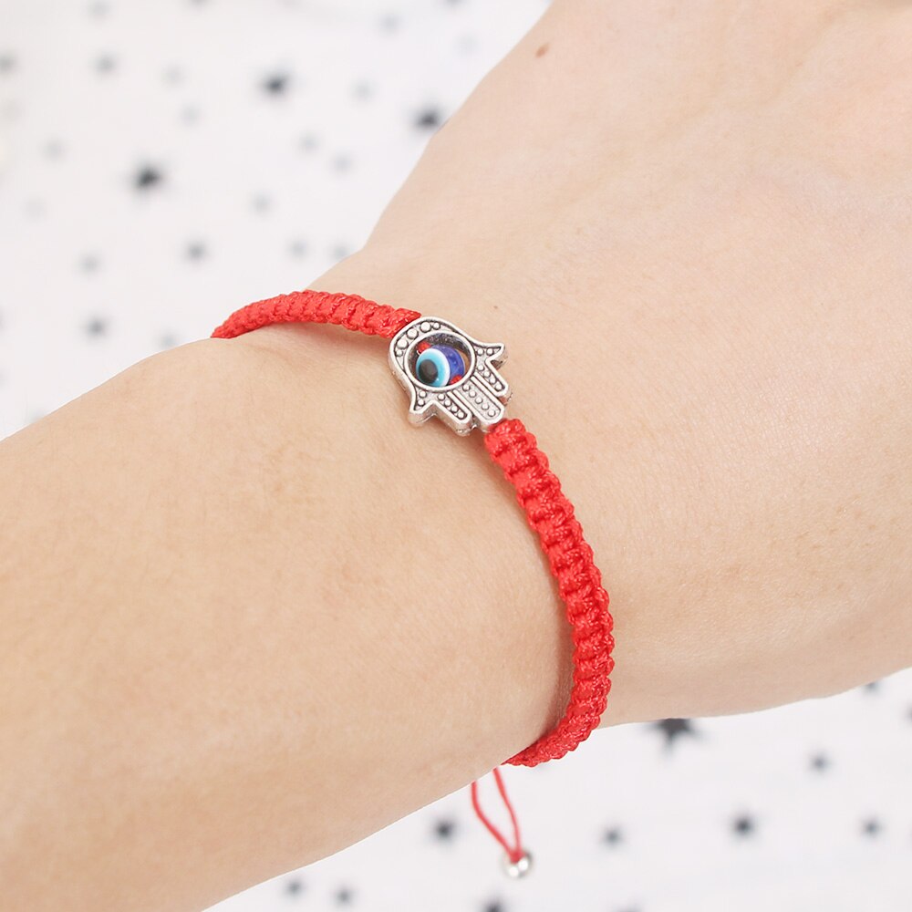 Geluk Kabbalah Red String Draad Hamsa Armbanden Blauw Turkse Evil Eye Charm Vrouwen Handgemaakte Vriendschap Sieraden