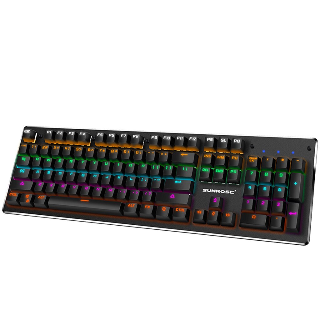 T610 niebieski przełącznik mechaniczna klawiatura bryzgoodporna USB przewodowa 104 klawiszy RGB Gamer podobne wrażenie mechaniczne na PC