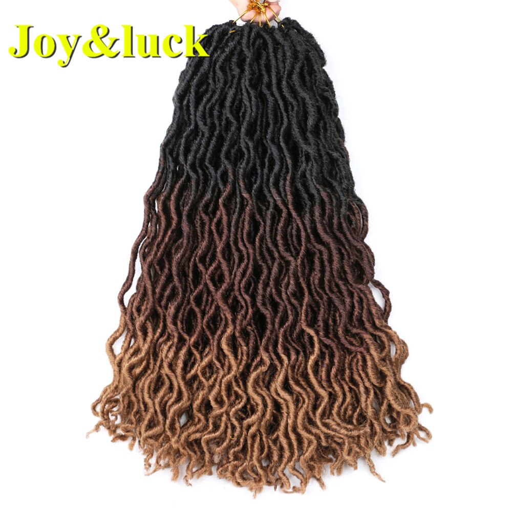 Joy&luck Nu Locs 18inch 24 Strands Goddess Faux Locs Curl Synthetic Crochet Braids Hair Exntension For Women