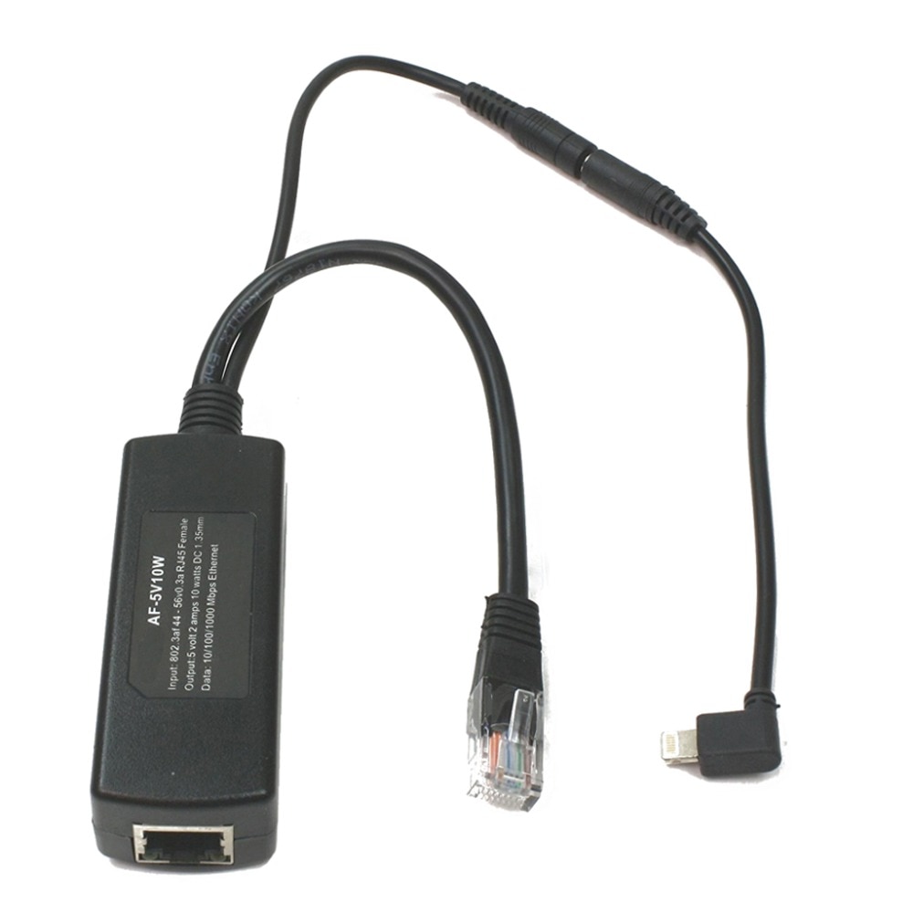 5V10W PoE separator 802.3af POE Splitter with Lightning adapter for any Apple IPads devices powered Up To 100M
