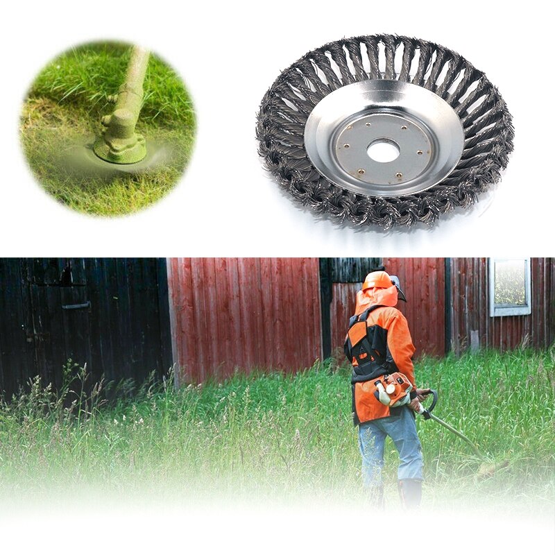 6/8 Inch Steel Wire Grass Trimmer Head Lawn Mower Twisted Wire Wheel Weeding Trimmer Brush Cutter Garden Lawn Supplies