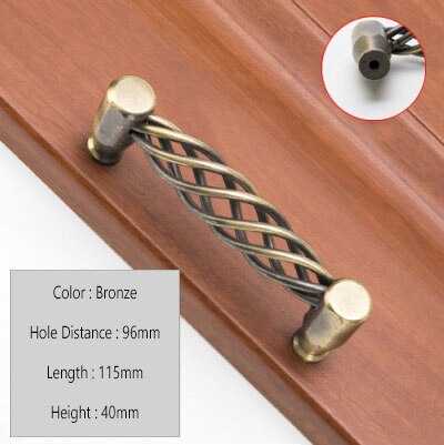Vintage Antique Bronze Drawer Knobs Cabinet Handles Hollow Out Birdcage Handles Wardrobe Door Pullers Furniture Handle: Bronze B 96mm