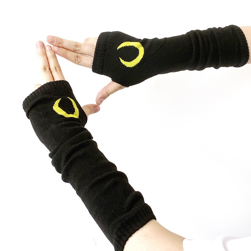 Streetwear Aesthetic Cross Printed Arm Warmers Grunge Emo Alt Mall Goth Women Oversleeve Harjuku Half Finger Glove Sleeve Unisex: Moon