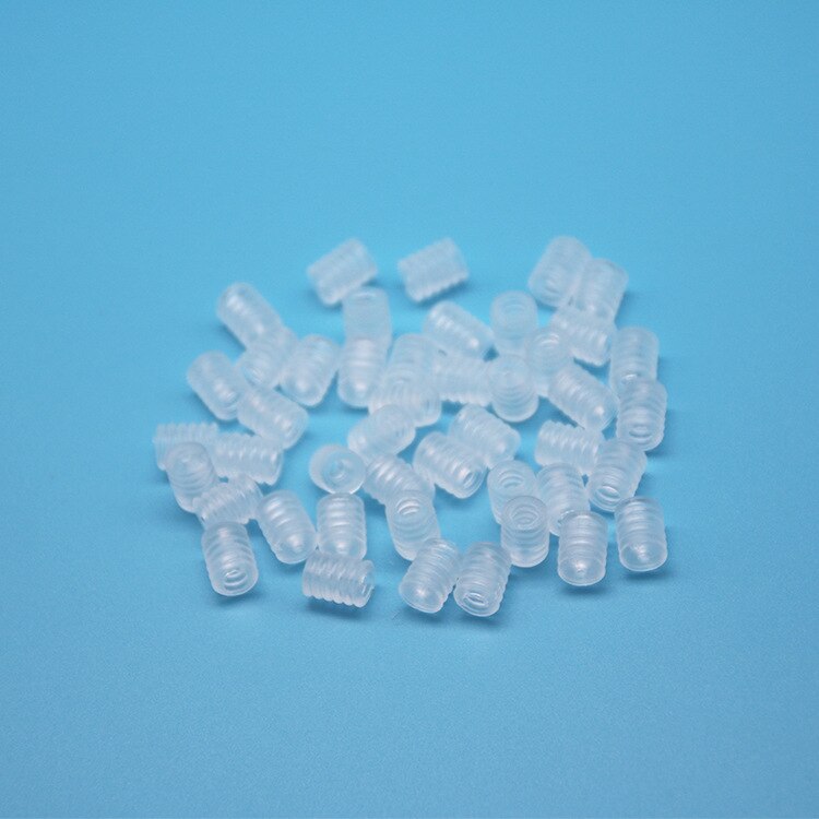 100 Stuks Verstelbare Zwart Wit Gezichtsmasker Siliconen Knop Koord Sloten Elastische Band Stop Trekkoord Accessoires Diy Spiraal Knoppen: Transparent 2