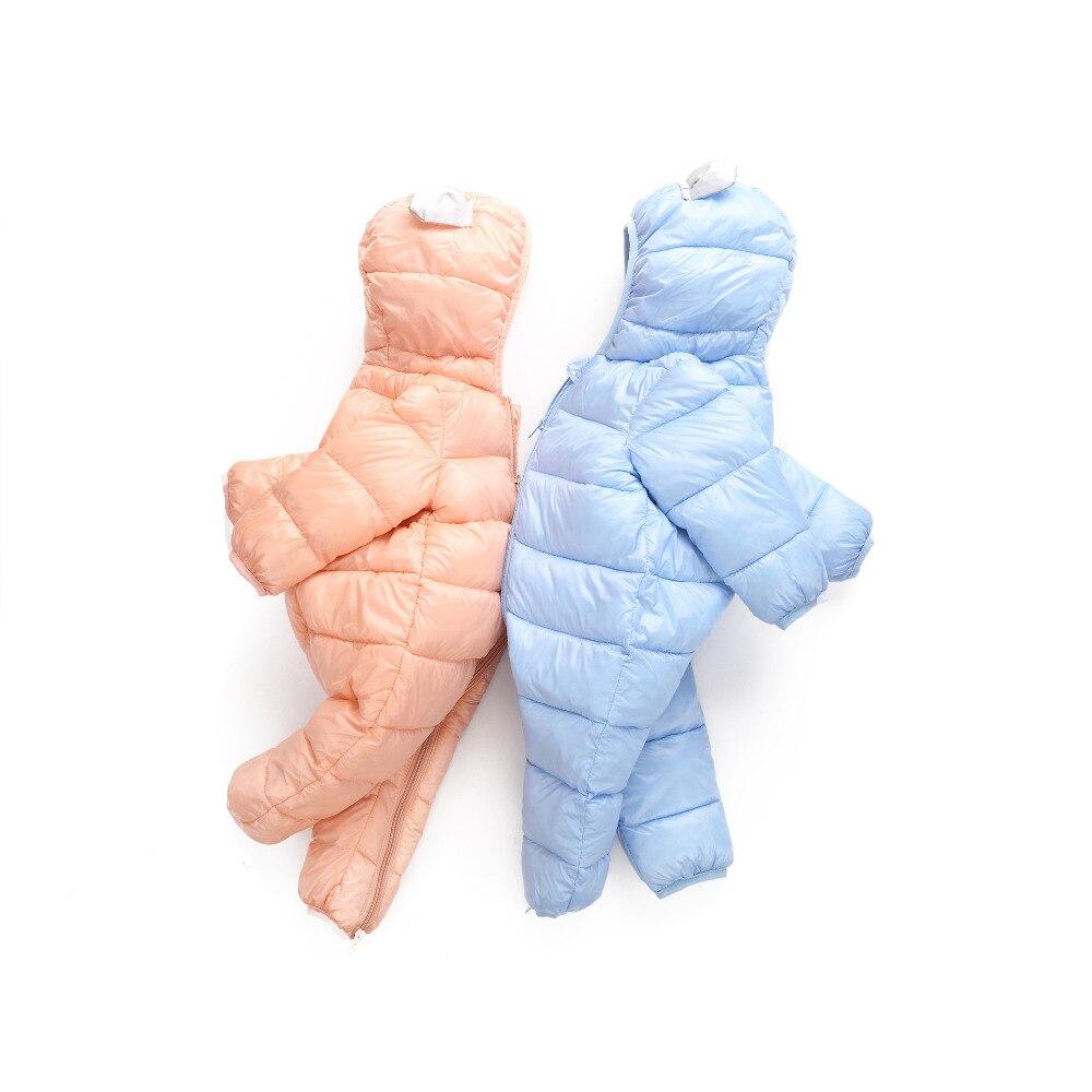 Winter Keep Warm One-Piece Cute Korean Version Of Cotton Onesies Newborn Rabbit Ears Candy Color Cotton Clothes