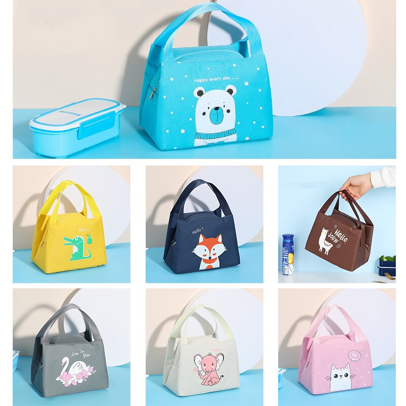 Portátil dos desenhos animados piquenique almoço saco térmico isolado lancheira tote cooler bolsa bento bolsa jantar recipiente sacos de armazenamento de alimentos