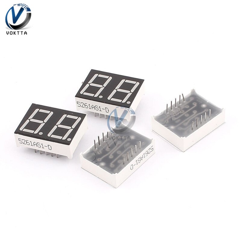 0.56 Inch 7 Segment LED display 1 bit / 2 bit / 4 Bit Time Digital Tube Red Common Cathode Display Digital Display Tube AS: 2 bit red cathode