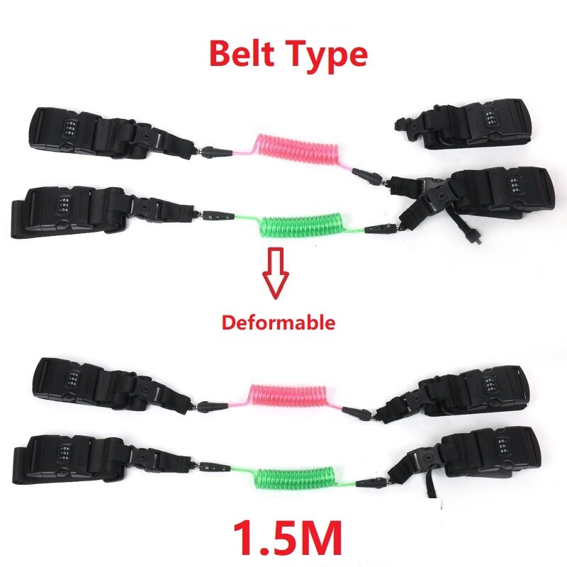 Correa de Antipérdida 2 en 1 giratoria de 360 grados para bebés, arnés de seguridad para bebés, correa para caminar, cinturón de mano para gemelos: Belt type 1.5M