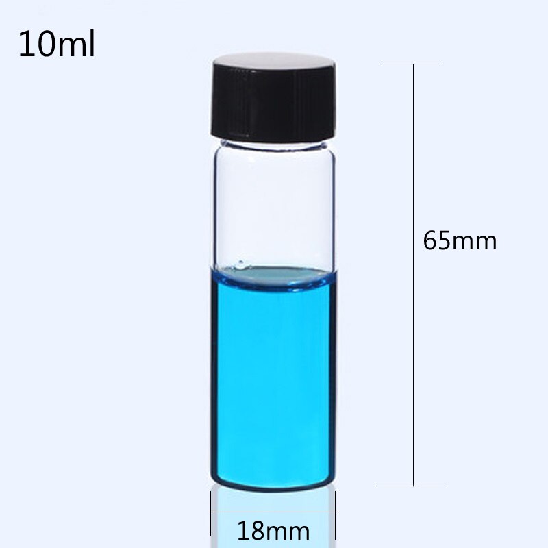 All sizes Transparent Glass Sample Bottles with PP cap+PE pad Essential oil bottle Screw Cap Glass Test Tube for Laboratory