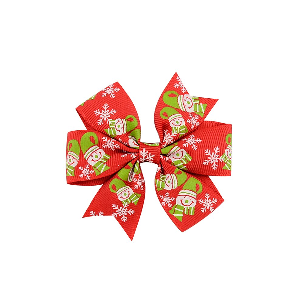 Kerst babymeisje strik haarspeld alligatorklemmen meisjes lint kinderhoofddeksels 6 haaraccessoires: Rood 2