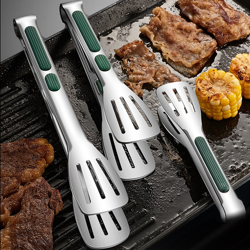 Anti-Scald Food Tongs Steak Bread Serving Clip Stainless Steel Buffet Heater Clamp Barbecue Cooking Tools Kitchen Accessories