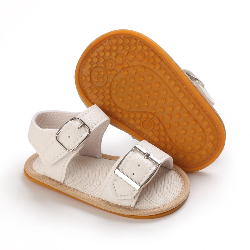 Bebê recém-nascido verão sandálias infantil menino menina sapatos de borracha sola macia antiderrapante da criança primeiro walker bebê berço sapatos 0-18 meses: White / 0-6 meses
