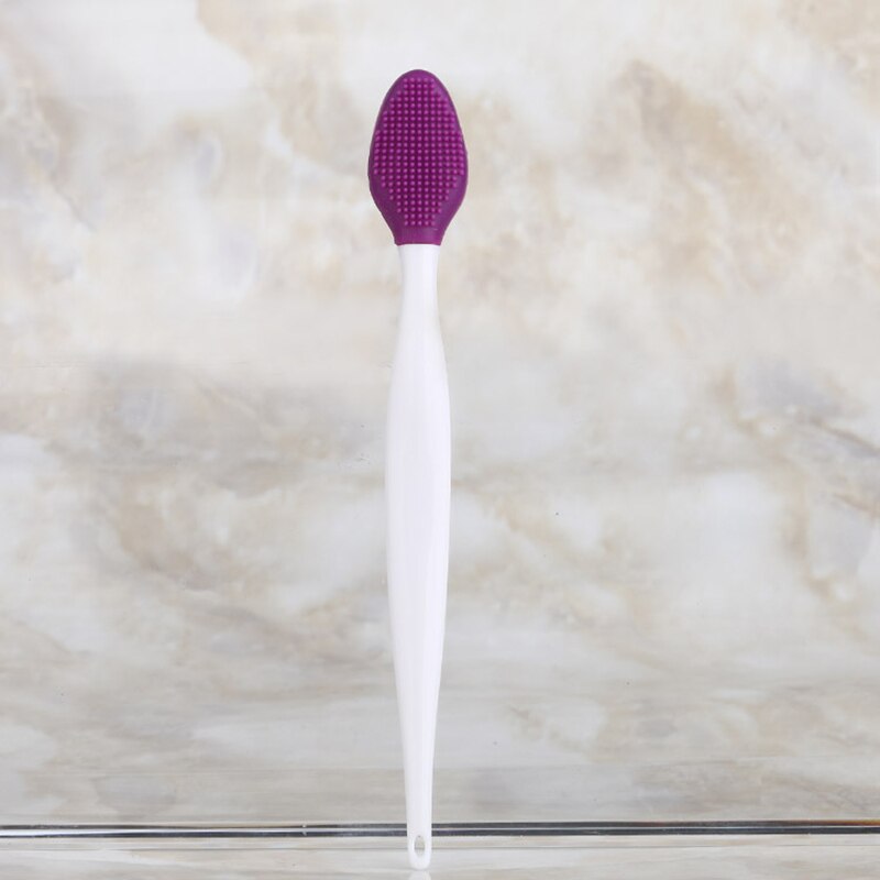 Alto Qu 2 uds los labios y la nariz cepillo de silicona exfoliante de labios cepillo de doble labio suave nariz exfoliante limpiador herramienta: Morado