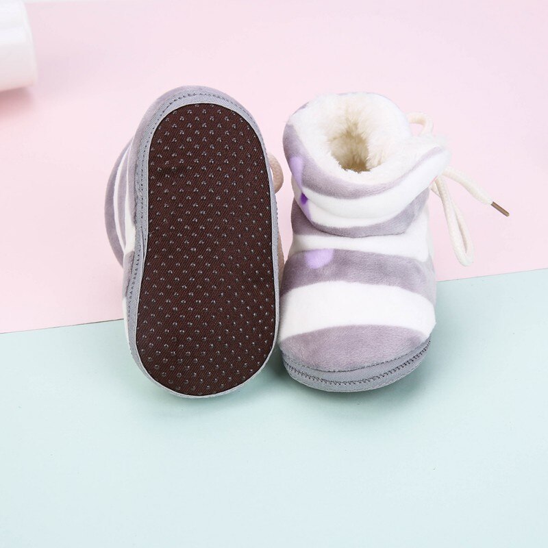 Winter Warm Baby Snow Boots Plus Velvet Toddler Boots Baby Shoes Newborn Soft Sole Anti-slip Crib Shoes Y13