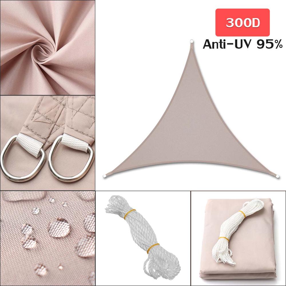 300D Waterproof 3x3x3m awning Regular Triangle Extra Heavy Shade Sail Sun Outdoor Sun Shelter for garden Camping tents