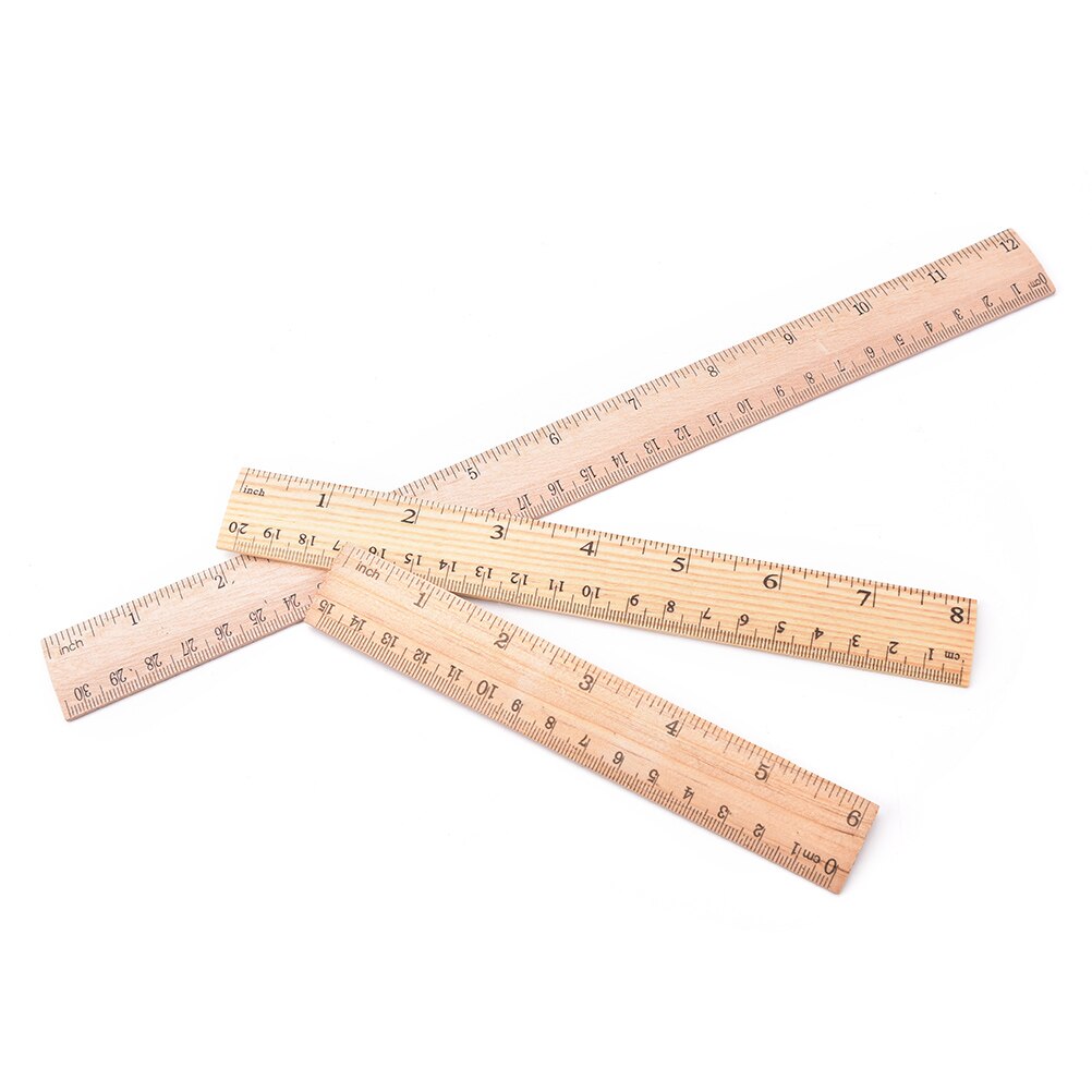 1 stücke 15cm 20cm 30cm Holz Lineal Lernen Büro Schreibwaren Lineal metrisch Regel Präzision Doppelseitige Sauerei werkzeug