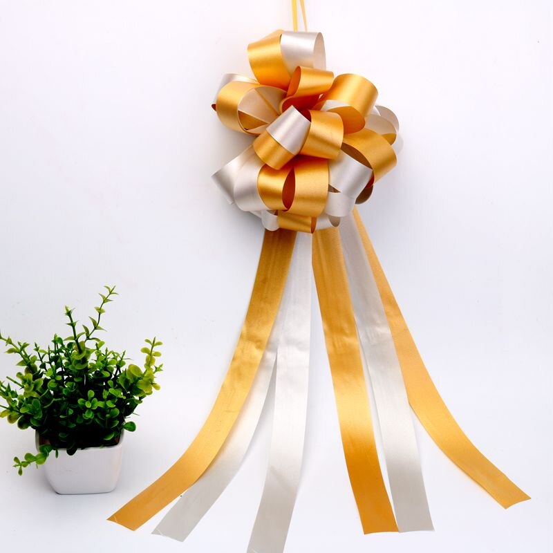 1 stk easy pull sløyfebånd dekorative pull blomst bånd håndlaget gjør-det-selv ferdig bundet satengbånd pakke sløyfe