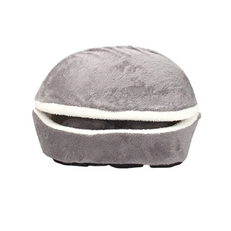 Removable Cat Sleeping Bag Sofas Mat Hamburger Dog House Short Plush Small Pet Bed Warm Puppy Kennel Nest Cushion Pet Supplies