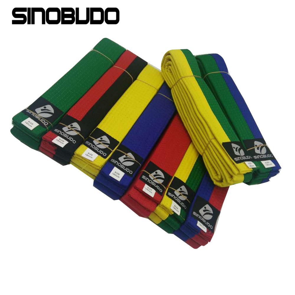 SINOBUDO2019-Cinturón de Taekwondo WTF para artes marciales, accesorios de uniforme de Karate y Judo, cinturón de carretera de algodón de , 1,8 M, 2,6 M