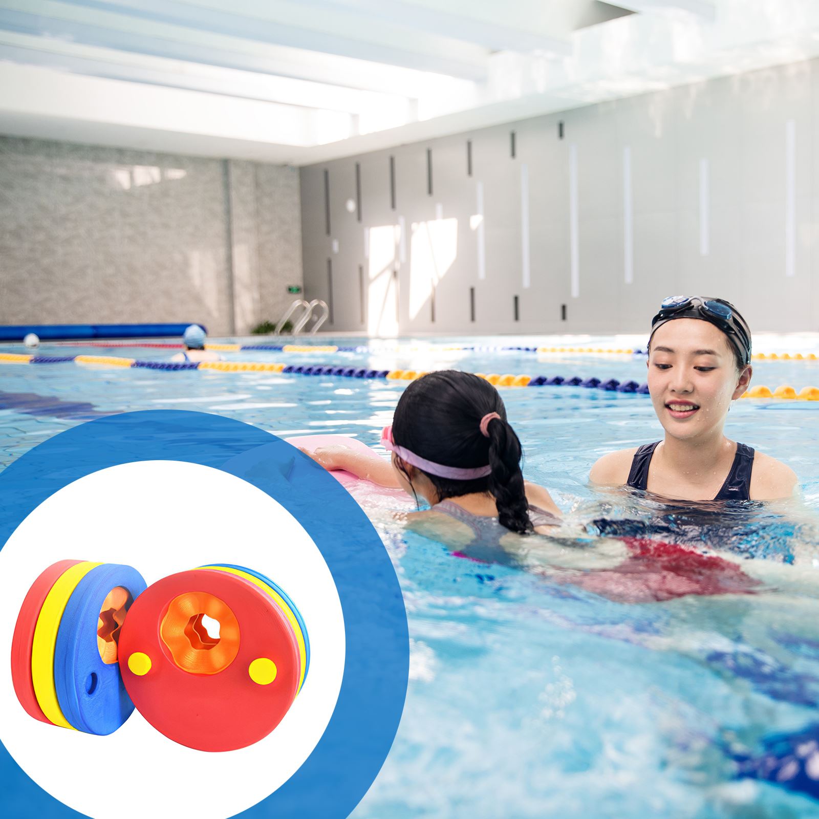 6 Stks/set Eva Schuim Zwemmen Discs Pak Arm Bands Drijvende Mouwen Opblaasbaar Zwembad Float Board Kinderen Oefeningen Zwemmen Cirkels