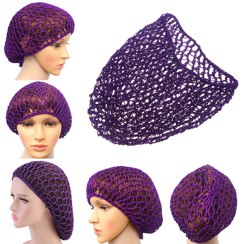 Women Ladies Soft Rayon Snood Hair Net Handmade Crocheted Hair Nets Mesh Breathable Hair Styling Hat Hatnight Cap Cheveux Femme