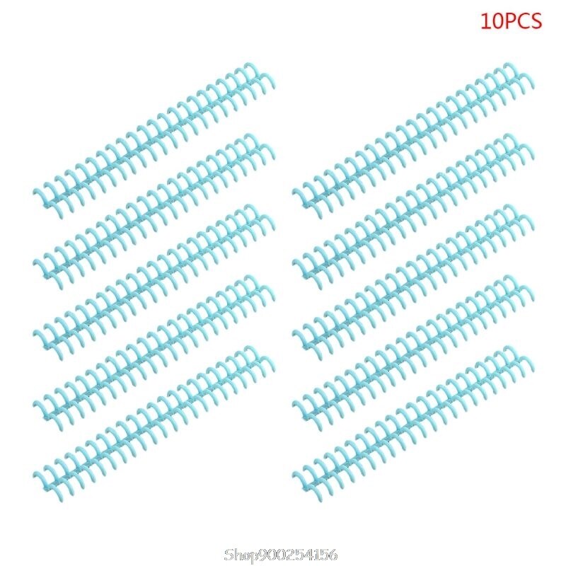 10pcs Plastic Loose Leaf Link Spiral Circles Binder Ring for 30 Holes Notebook Paper Book Stationery O01 20: Blue