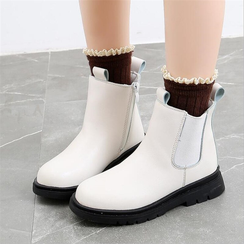 Bottes Martin en cuir pour fille et garçon, chaussures de princesse à semelle souple, taille 27 à 37, automne