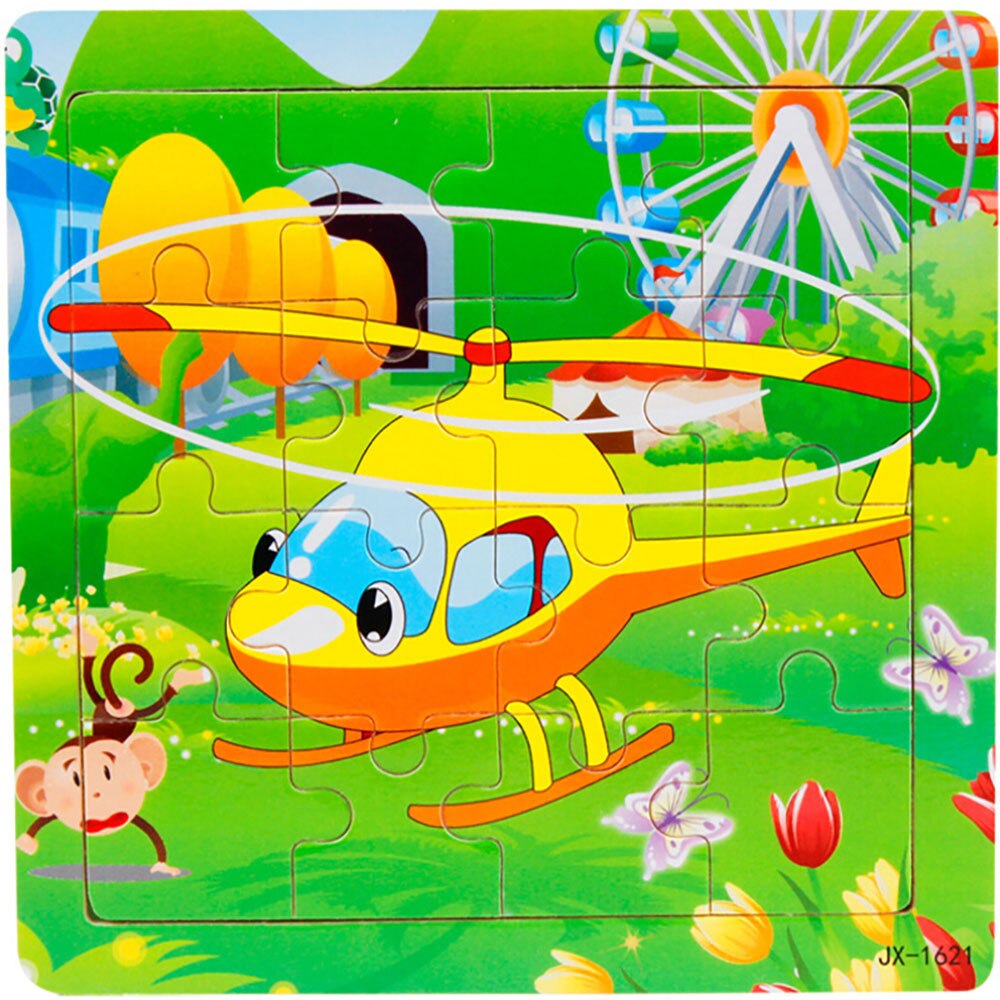 9/14/20 tabletten Kinder Spielzeug Holz Puzzle Holz 3D Jigsaw für Kinder Baby Cartoon Tier Verkehrs Puzzles pädagogisches Spielzeug Z925: C 16 tablets