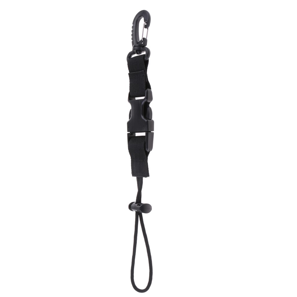 Onderwater Duiken Lanyard Camera Zaklamp Holder Strap Snelsluiting Zwart Nylon Duiken Apparatuur