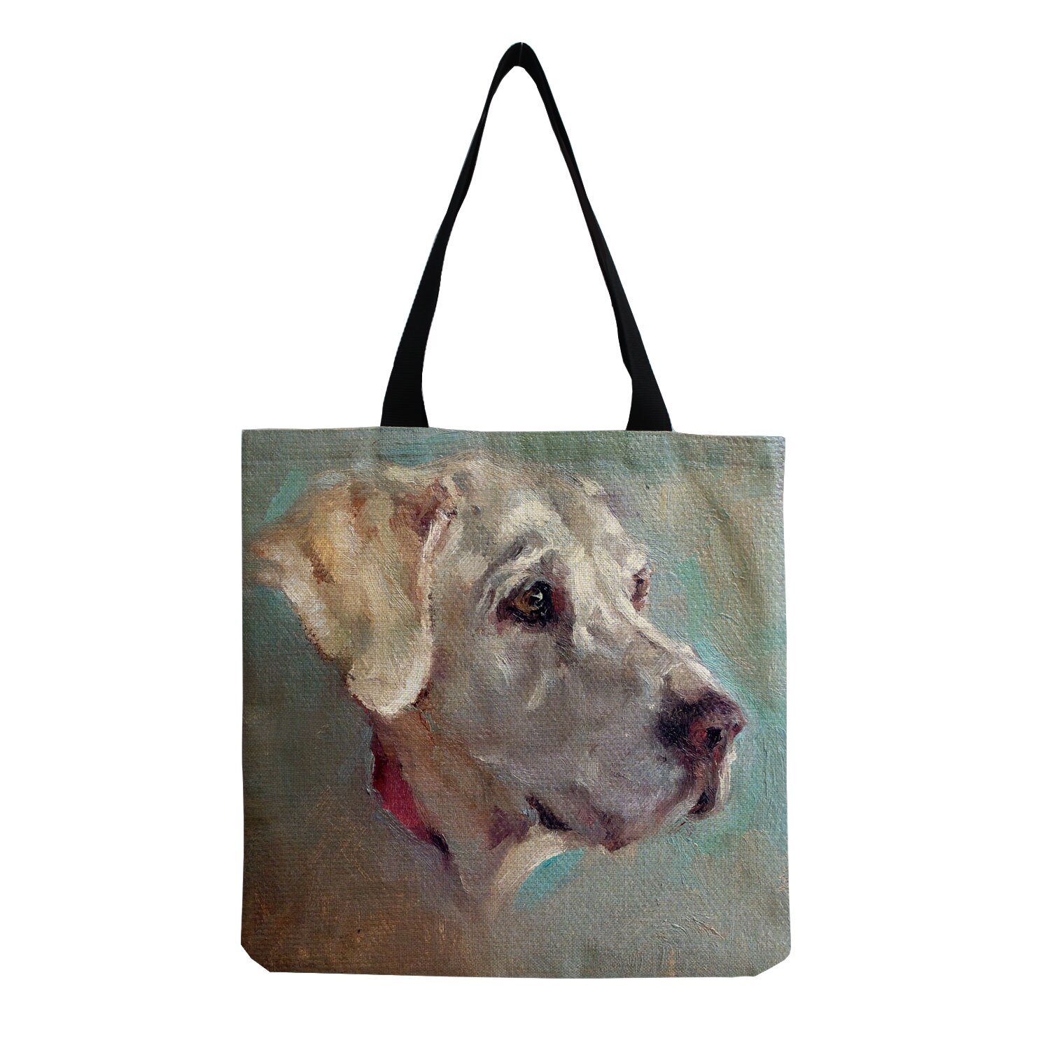 Exclusieve Olieverf Hond Print Boodschappentassen Voor Boodschappen Papillon Pug Retriever Print Vrouwen Schoudertas Handtas Grote Capaciteit: hm2914 Dog Bag