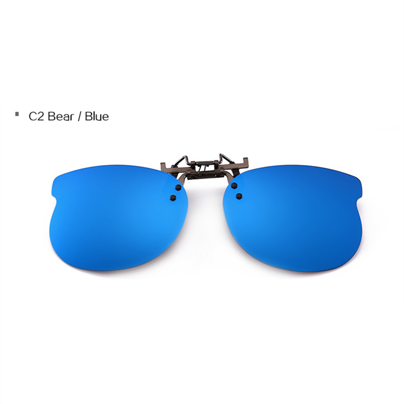 Xojox Gepolariseerde Clip Op Kinderen Zonnebril Jongens Meisjes Leuke Zonnebril Mode Lens Clip Op Bijziendheid Bril Voor Kinderen Bril: C2 Bear Blue