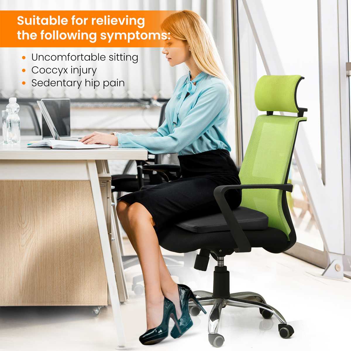 PU Leather Car Seat Cushion Automobiles Seat Covers Chiar Cushion Pad Memory Foam Breathable Comfortable Soft Home Office