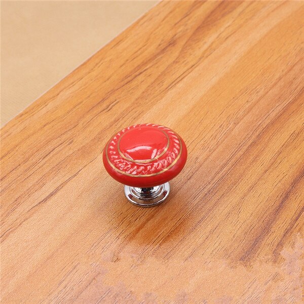 35mm fargerike keramiske runde skapknotter dørhåndtak skapskap skuff garderobemøbler håndtak knotter: H