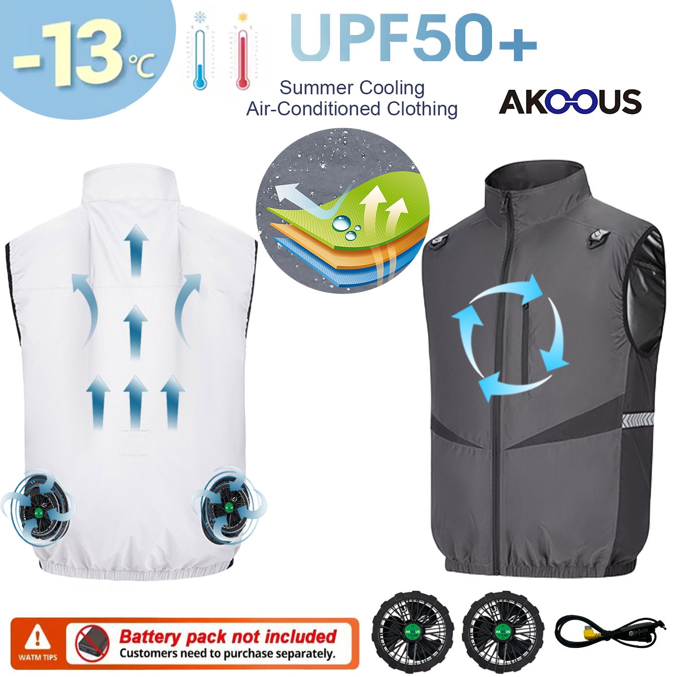 12V/5V USB Mannen Koelventilator Vest Zomer Ijskoele Airconditioner Kleding Ademend Outdoor Wandelen Vissen Camping Werkvest